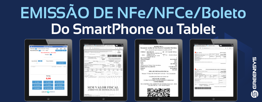 Emissão de NFe/NFCe/Boleto no SmartPhone ou Tablet